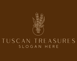 Minimalist Wheat Grain  logo design