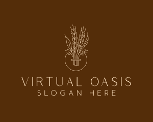 Minimalist Wheat Grain  logo design