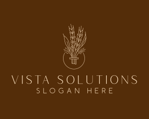 Minimalist Wheat Grain  logo design