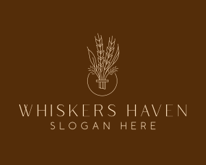 Minimalist Wheat Grain  logo design