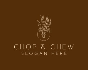 Minimalist Wheat Grain  logo design