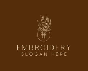 Minimalist Wheat Grain  logo design