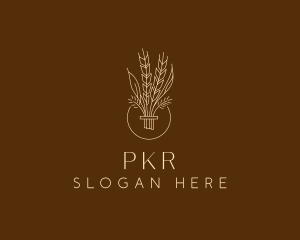 Minimalist Wheat Grain  logo design