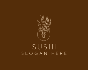 Minimalist Wheat Grain  logo design