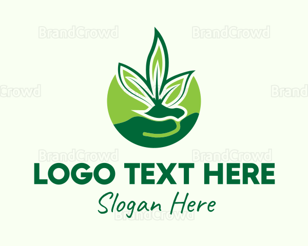 Hand Leaf Plant Logo