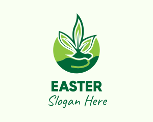 Hand Leaf Plant Logo