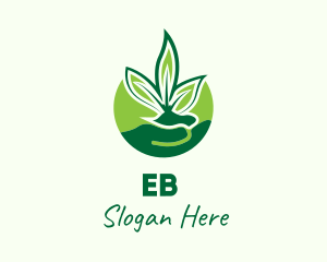Organic - Hand Leaf Plant logo design