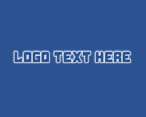 Robot - Robotic Glow Text logo design
