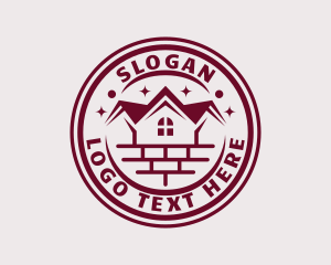 Roofing - Red Brick House Roof logo design