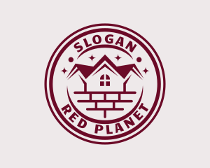 Red Brick House Roof logo design