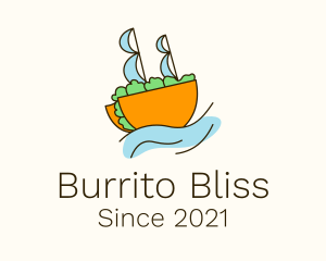 Burrito - Taco Sailing Ship logo design