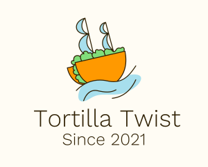 Tortilla - Taco Sailing Ship logo design