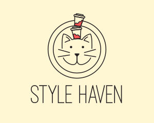 Kitty Cat - Minimal Cat Cafe logo design