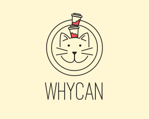 Coffee - Minimal Cat Cafe logo design