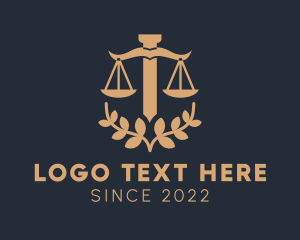 Courthouse - Laurel Leaf Scale logo design