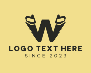 Workshop - Carpenter Saw Letter W logo design