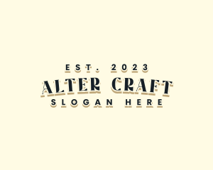 Retro Hipster Craft logo design