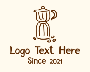 Cafe - Brewed Coffee Bean logo design