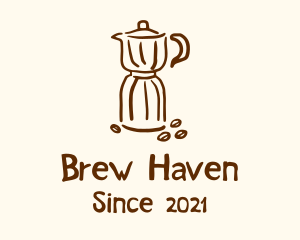 Brewed Coffee Bean logo design