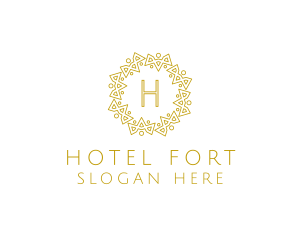 Geometric Royal Hotel logo design