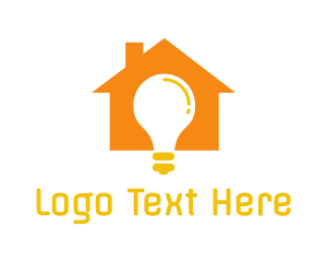 Electrician - Orange House Bulb logo design