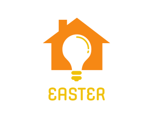 Glow - Orange House Bulb logo design