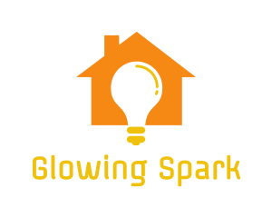 Orange House Bulb logo design