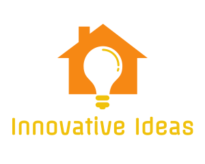 Orange House Bulb logo design