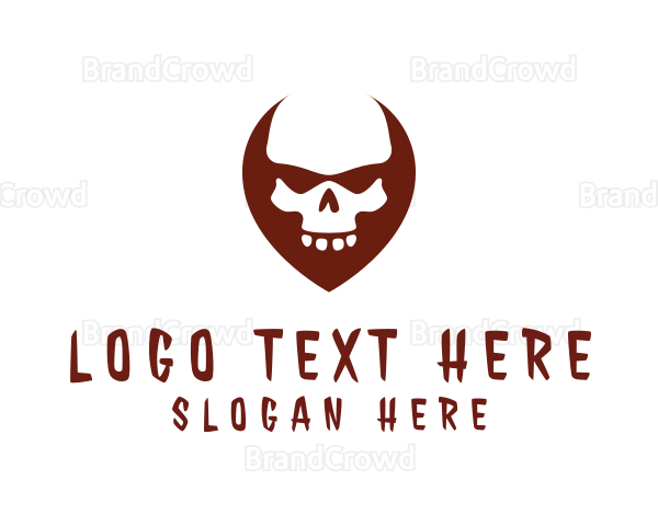 Skull Skeleton Pin Logo