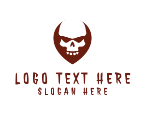 Halloween - Skull Skeleton Pin logo design