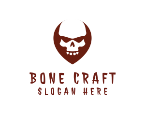 Skeleton - Skull Skeleton Pin logo design