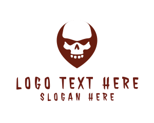 Video Game - Skull Skeleton Pin logo design