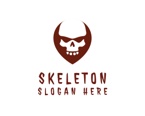 Skull Skeleton Pin logo design