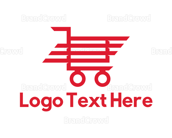 Red Trolley Shopping Cart Logo