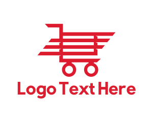 Squarespace - Red Trolley Shopping Cart logo design