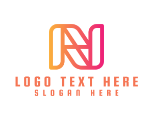 Digital Technology Letter N Logo
