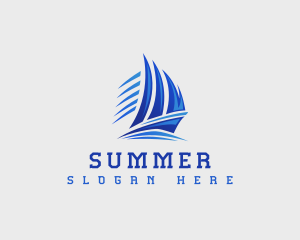 Sailboat Yacht Cruise logo design