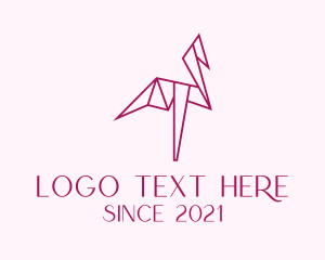 Heron - Heron Bird Origami logo design