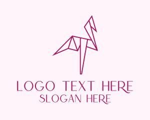 Heron Bird Origami  Logo