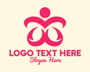 Human - Pink Human Shape logo design