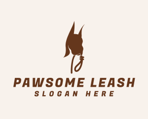 Great Dane Dog Leash logo design