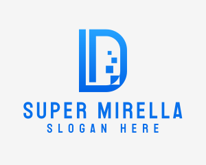 Pixelated Software Letter D  Logo