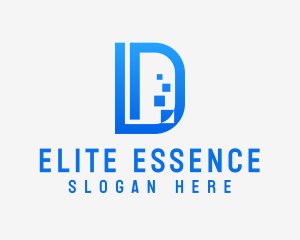 App - Pixelated Software Letter D logo design