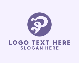 Artistic - Violet Fancy Letter P logo design