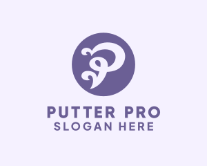 Violet Fancy Letter P logo design