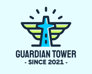 Cross Tower Wings logo design