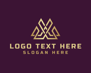 Triangle - Geometric Abstract Letter M logo design