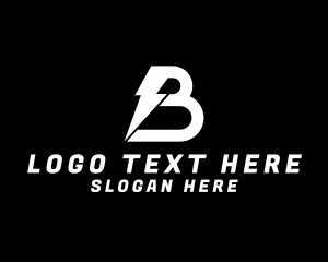 Lightning - Electric Letter B logo design