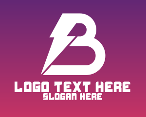Alphabet - Electric Letter B logo design