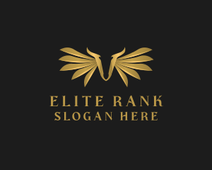 Rank - Golden Wings Letter V logo design